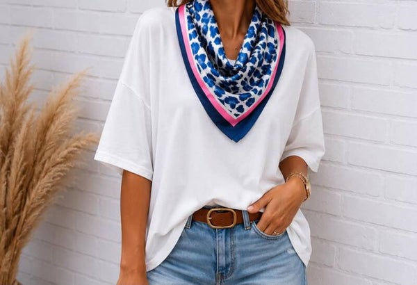 T-shirt avec foulard BLANC