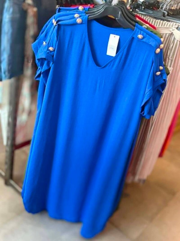 Robe bleu roi boutons officier
