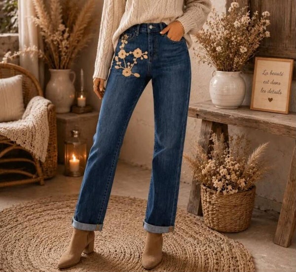Jeans avec broderie
