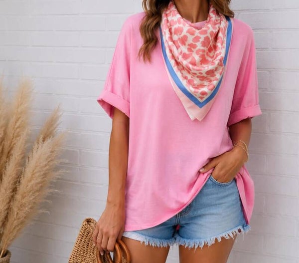 T-shirt avec foulard ROSE BLUSH