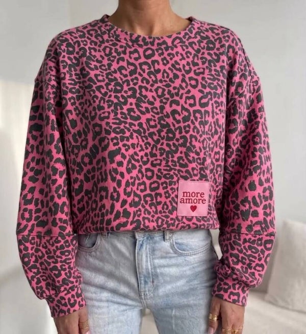 Sweat léopard Rose