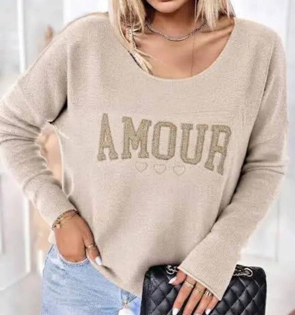 Pull amour beige