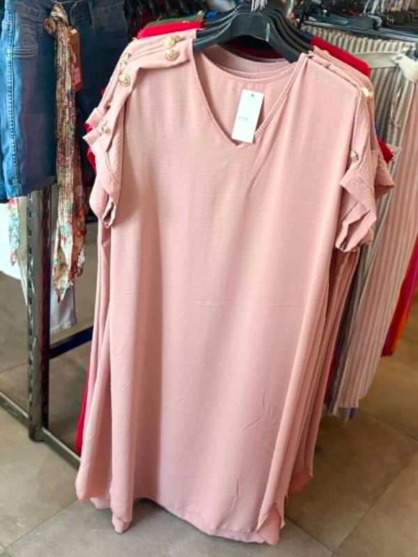 Robe rose boutons officier