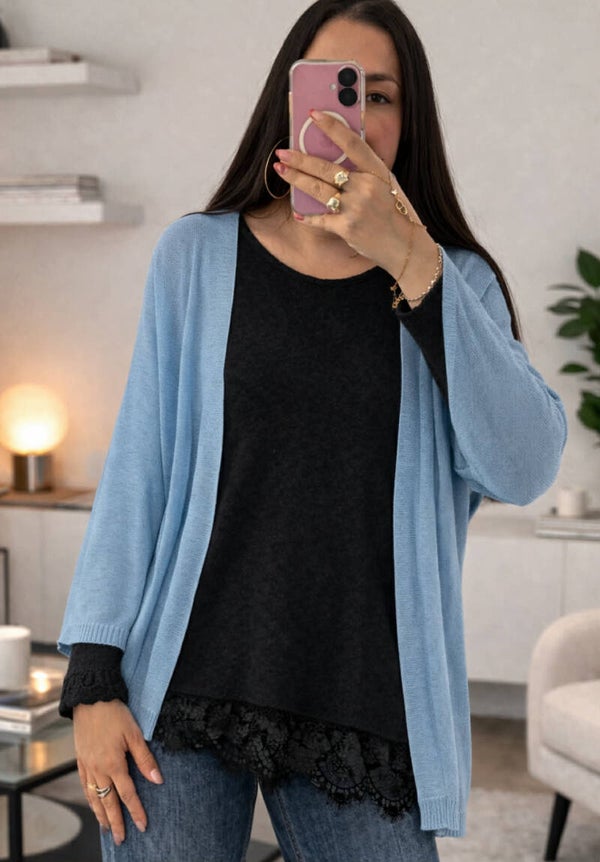 Gilet Stephanie bleu ciel