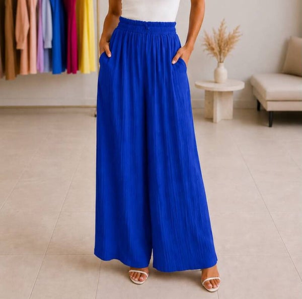Pantalon plissé BLEU ROI
