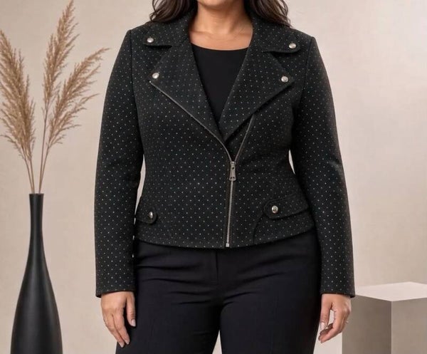 Suédine à strass noir taille 34 à 42