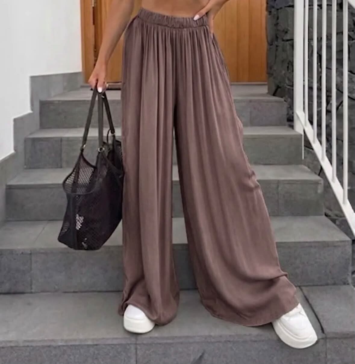 Pantalon Large choco