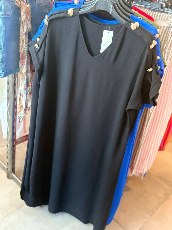 Robe noire boutons officier