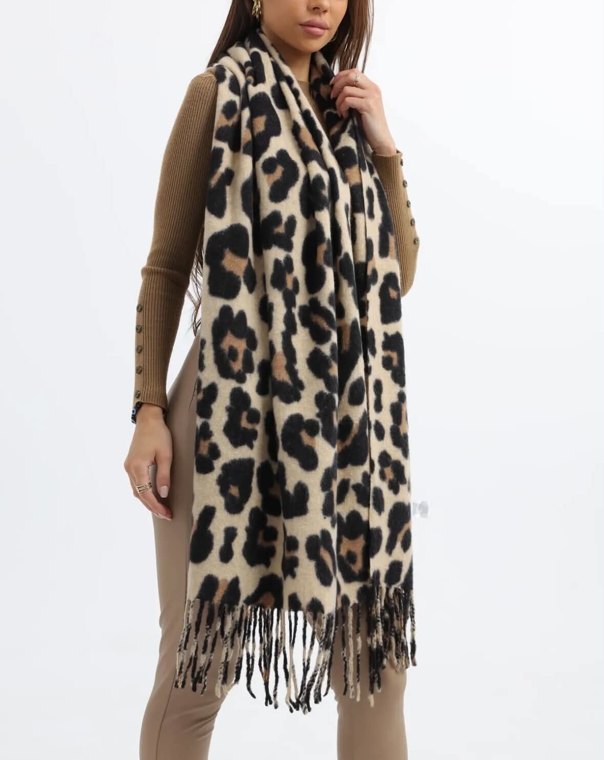 Echarpe léo beige