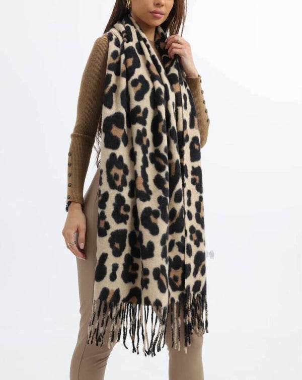 Echarpe léo beige
