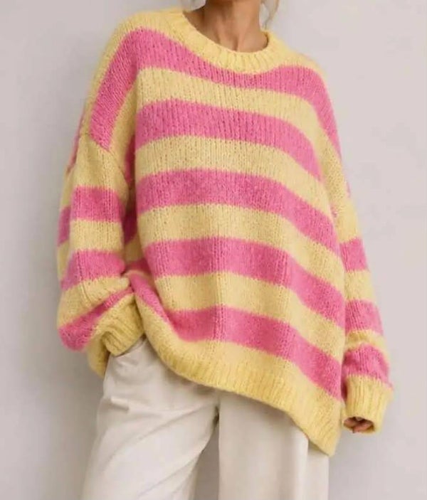 Pull cocoon Rose-jaune