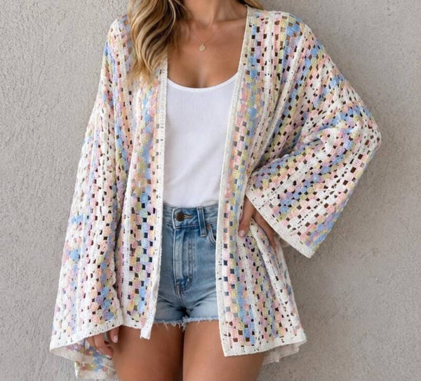 Gilet Crochet MULTICOLORE