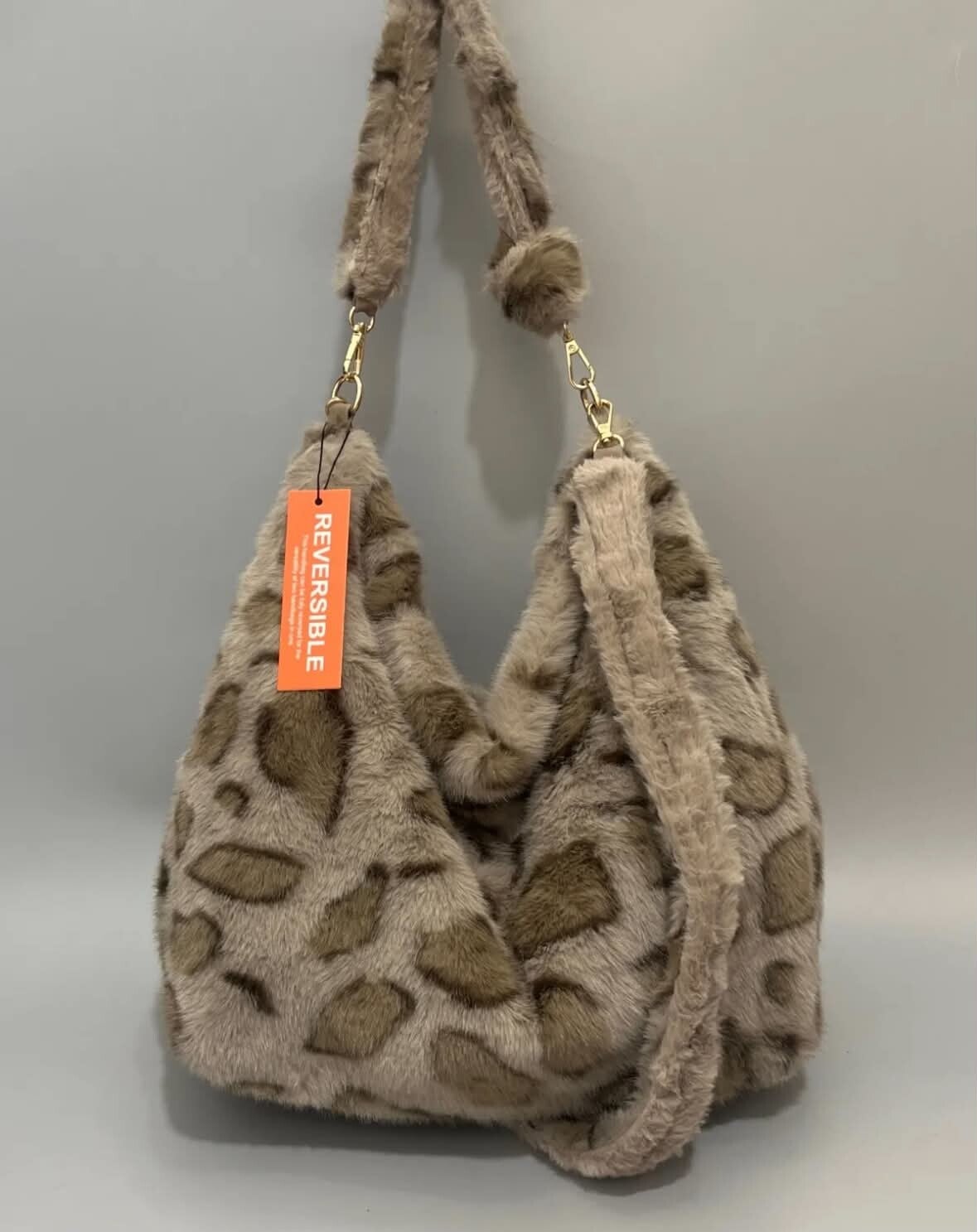 Sac réversible fausse fourrure