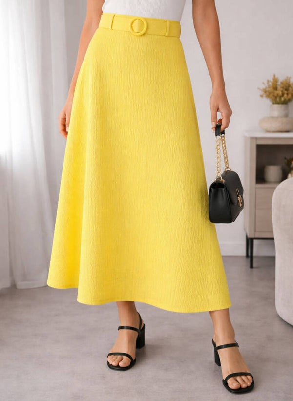 Jupe gauffré jaune