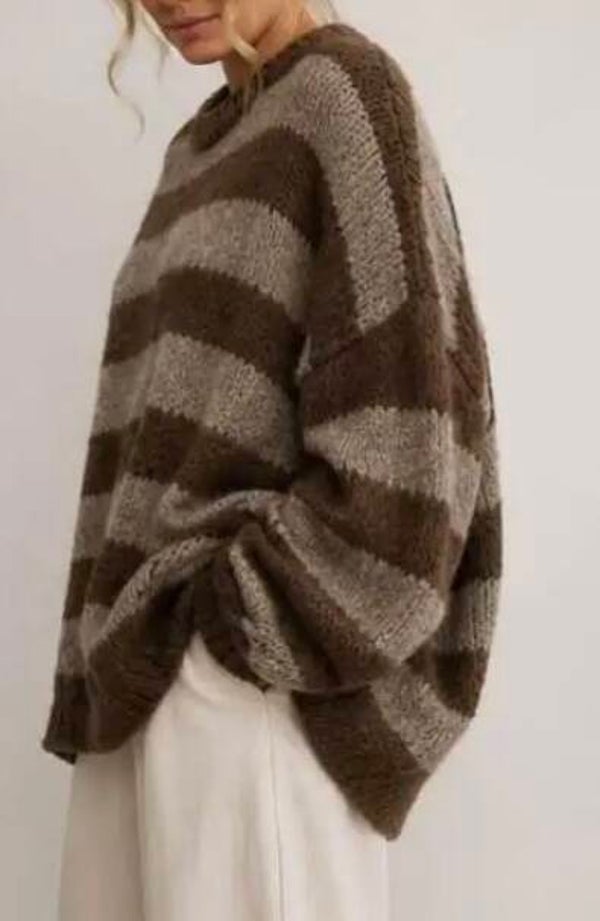 Pull cocoon Brun-taupe