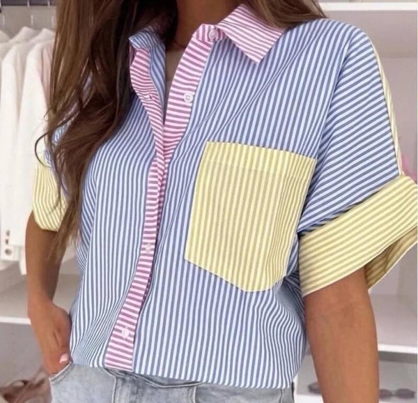 Chemise lignée colorée