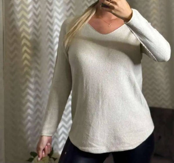Pull basique beige