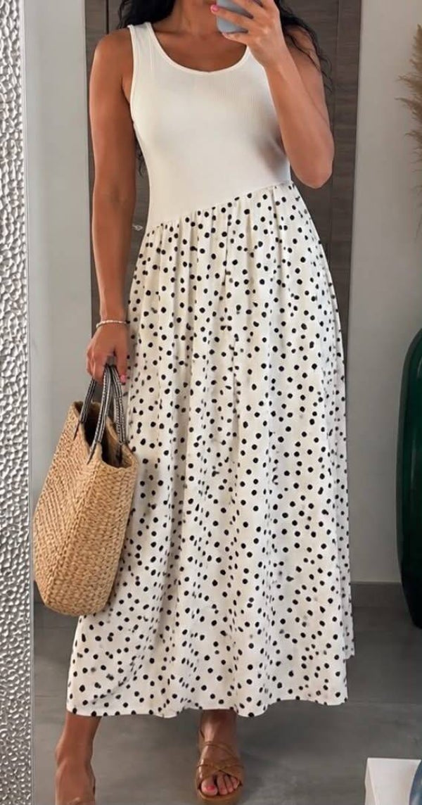Robe à pois blanche