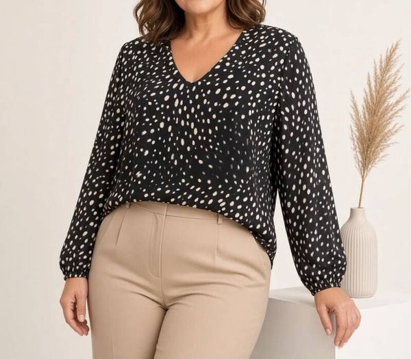 Blouse imprimé noir