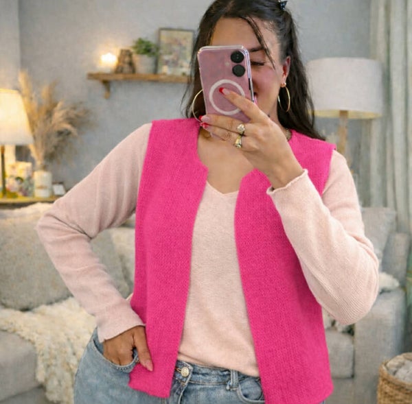 Gilet caroline fushia