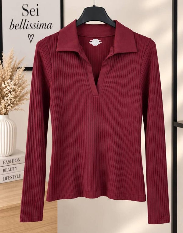 Pull chaussette col chemise