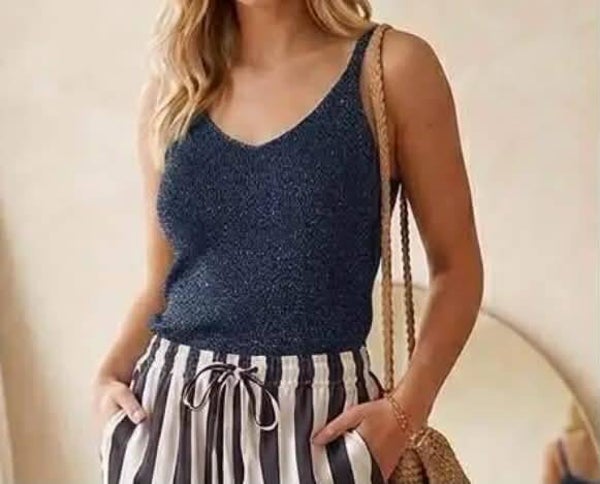 Top lurex Bleu nuit