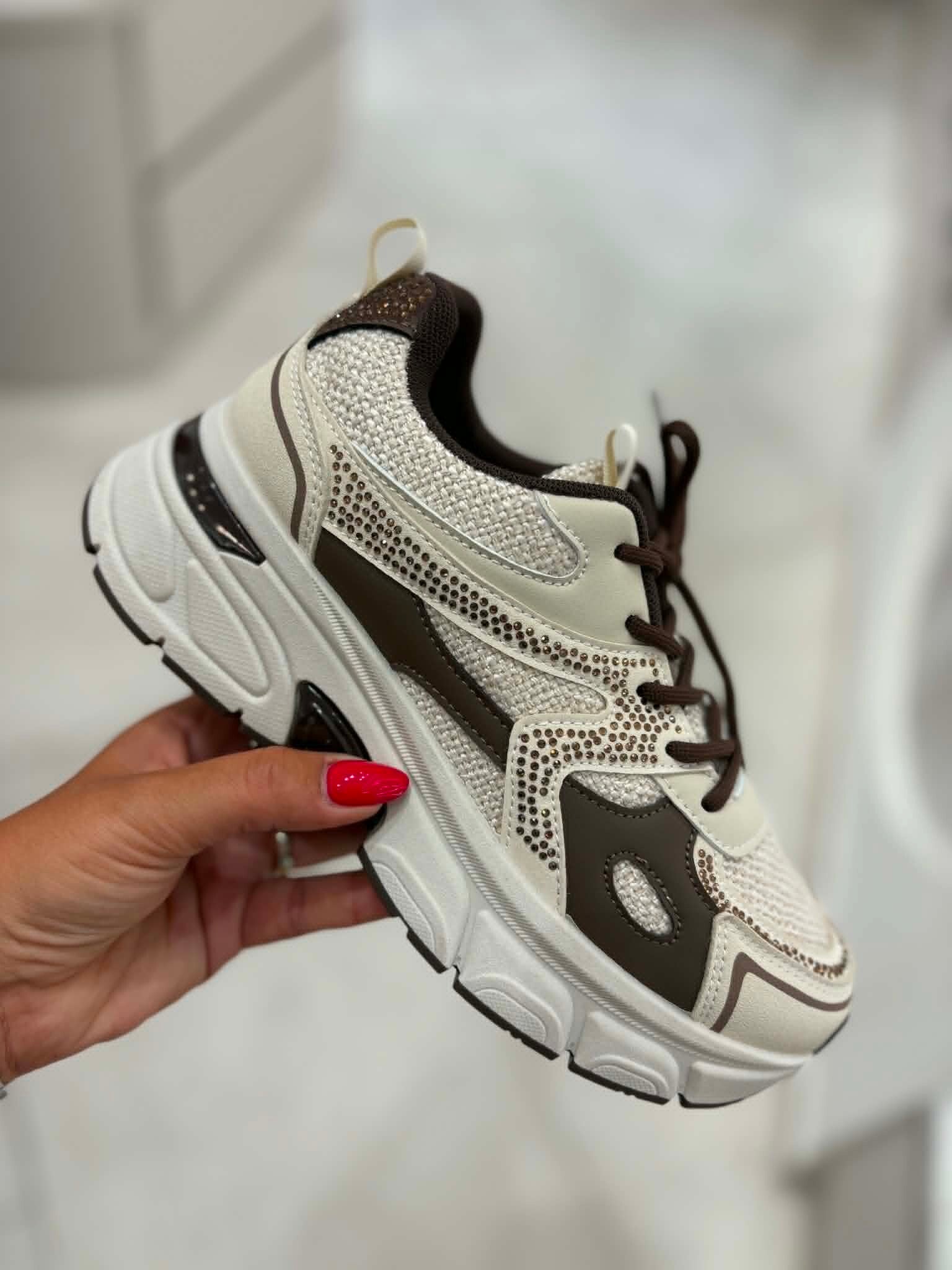 Basket Marron strass
