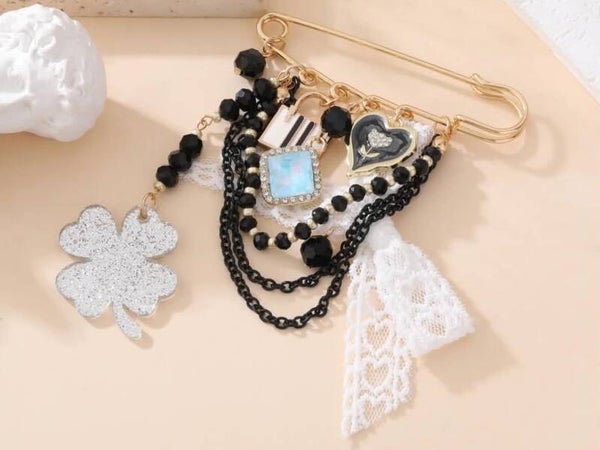 Broche GOLD BLACK WHITE