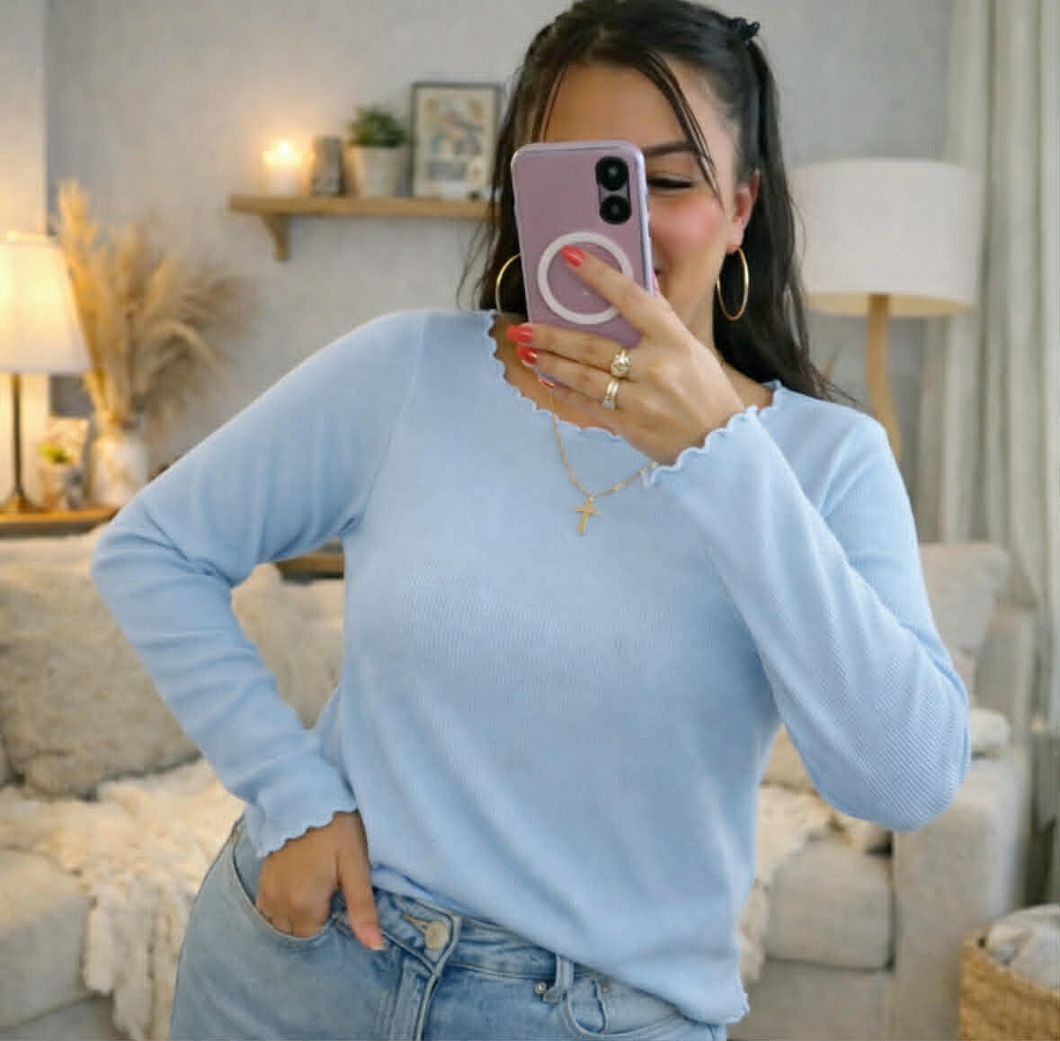 Blouse Chloe bleu ciel