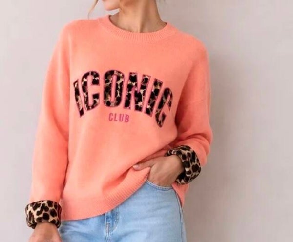 Pull Iconic Saumon léopard