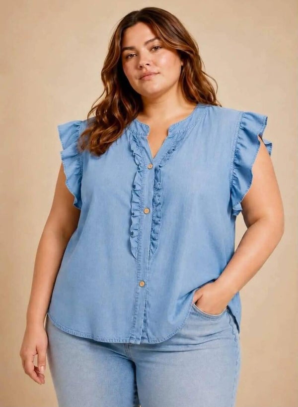 Chemise sans manches Denim clair