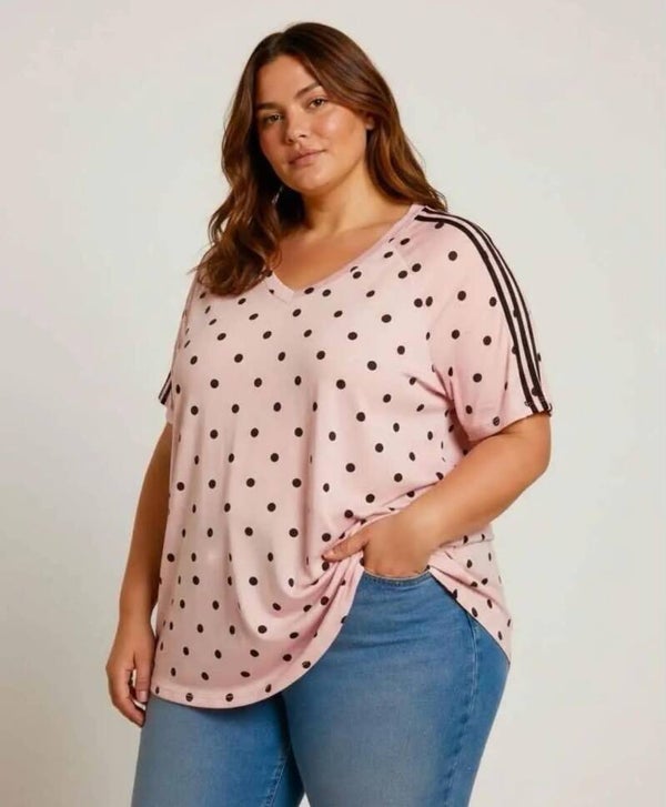 T-shirt petits pois rose