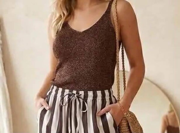 Top lurex chocolat