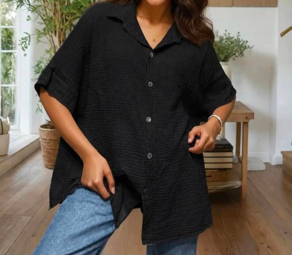 Chemise coton noir
