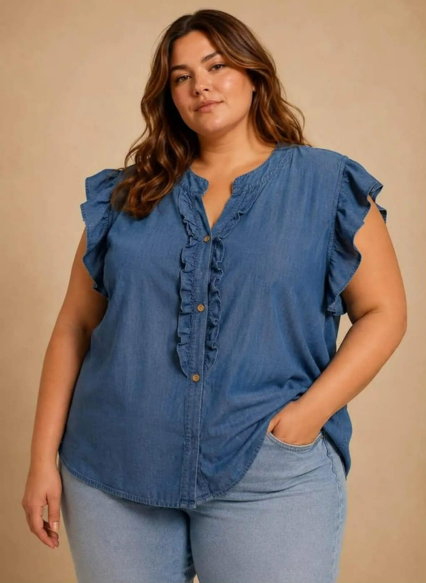 Chemise sans manches Denim foncé