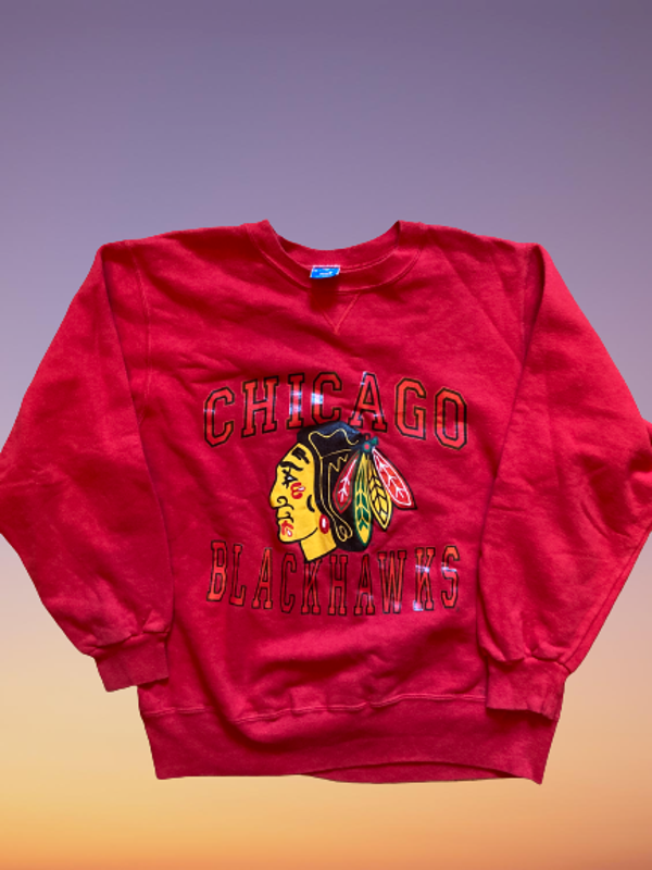 Vintage Champion 'Chicago Blackhawks' Sweatshirt size L.