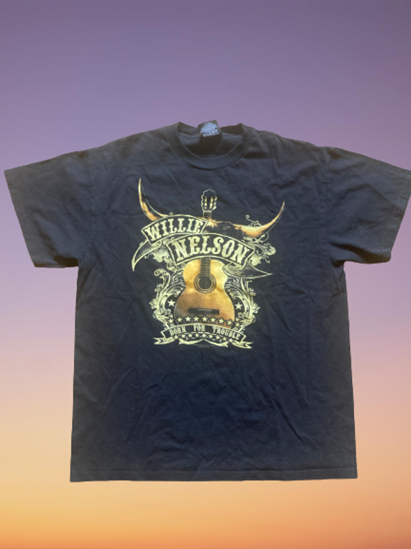 Vintage Willie Nelson "Born for Trouble' T- shirt size L.