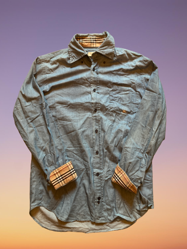 Vintage Burberry Denim button up Shirt size M.