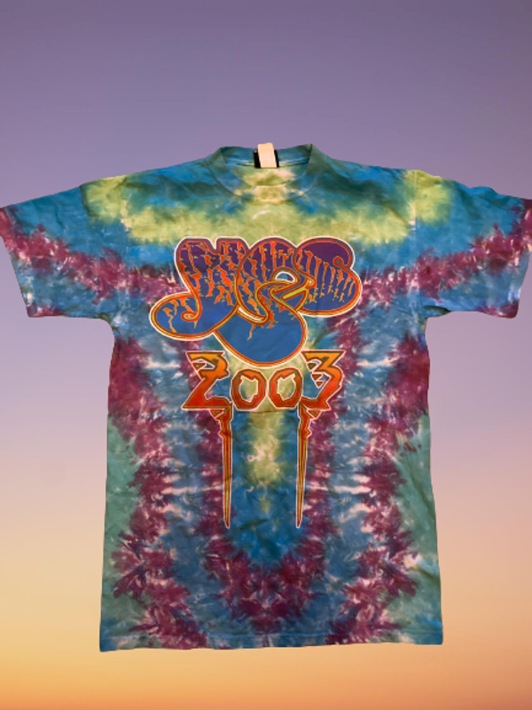 Vintage 2003 YES Tie Dye 'Liquid Blue' T-shirt size M.