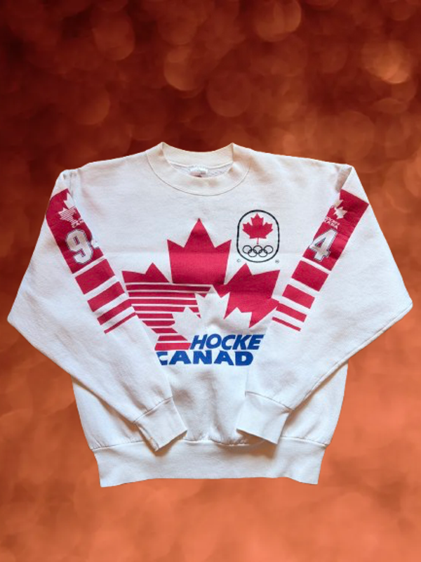 Vintage Canada Hockey 1994 Olympics Lillehammer Sweatshirt Size L.