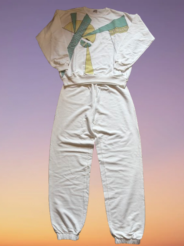 Vintage 80's Ellesse Full Tennis/Jogger Suit Size L.