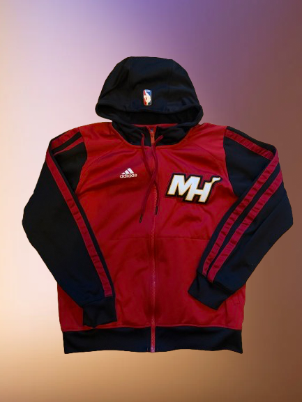 Adidas Miami Heat Hooded Track Top Size M.