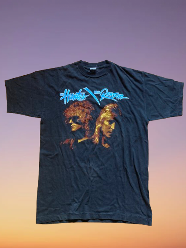 Vintage '89  Ian Hunter & Mick Ronson Concert T-Shirt Size L.