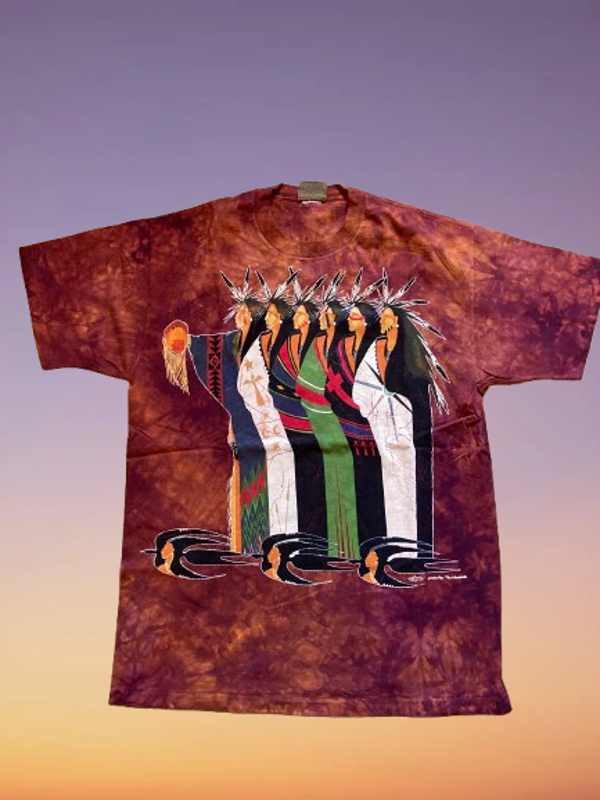 Vintage The Mountain Tie Dye 'Yellowstone' T-Shirt Size XL.