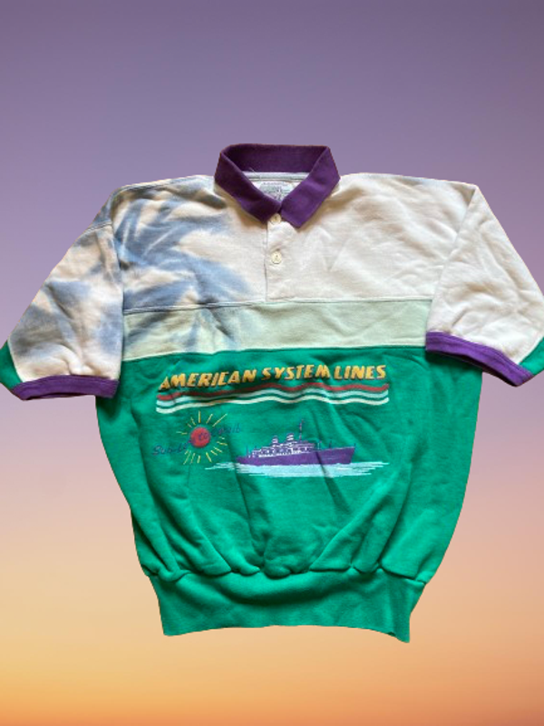 Vintage American System Thick T-shirt Size M.