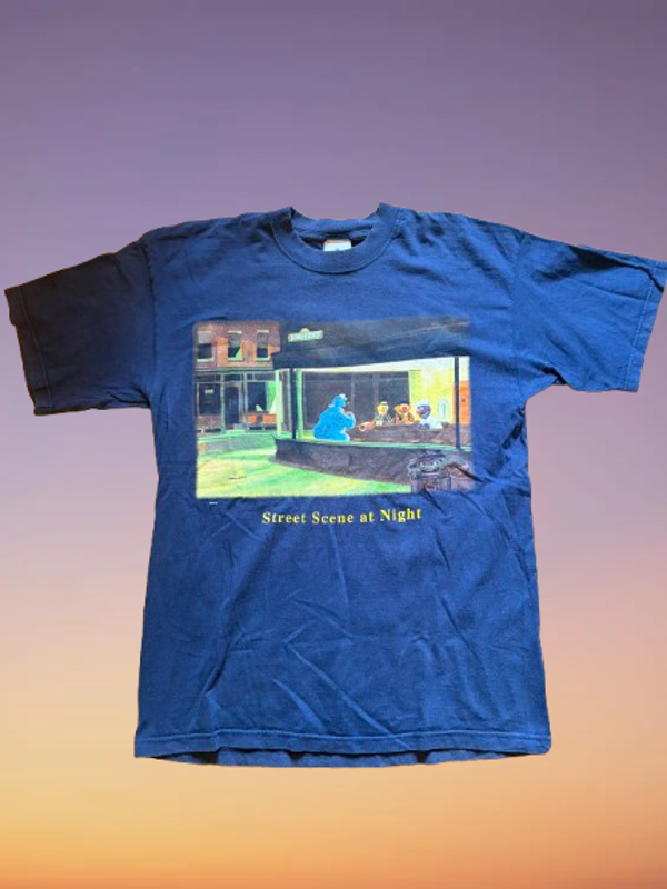 Vintage Sesame Street 'Nighthawks' Parody T-Shirt Size L.