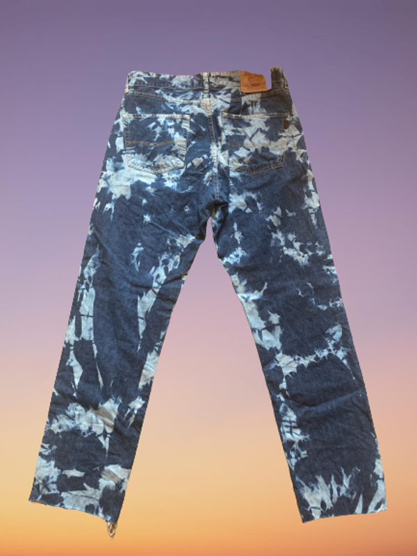 Vintage 90's Chipie Tie Dyed Denim Straight Leg Trousers size 34.(L)