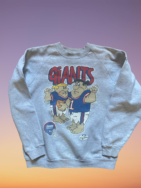 Vintage 80's NY Giants 'Flintstones' Sweatshirt size L.