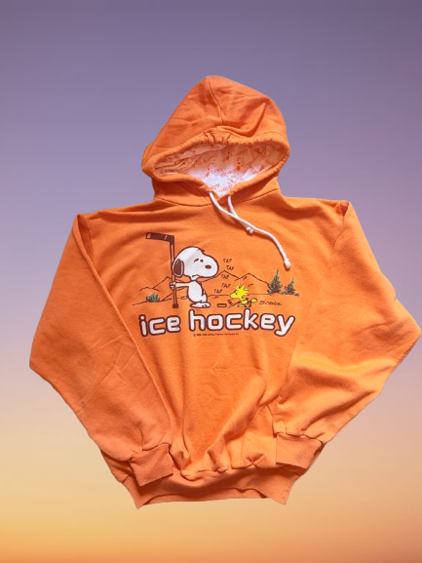 Vintage 80's Snoopy 'Ice Hockey' Giovanni Trimboli Hoodie Size XL.(L)