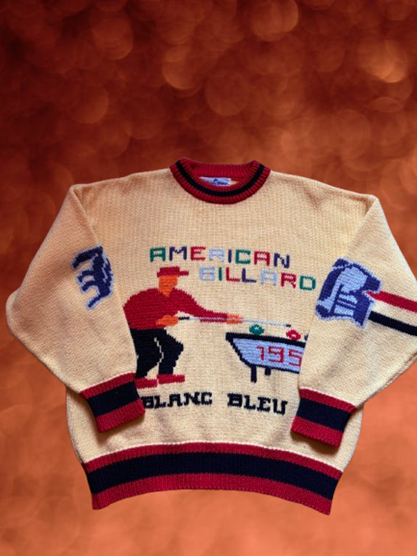 Vintage 80's Blanc Bleu Wool Pullover Size L.